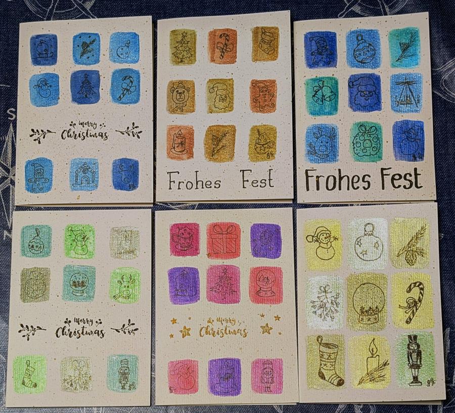 6 Karten mit kleinen Bildern